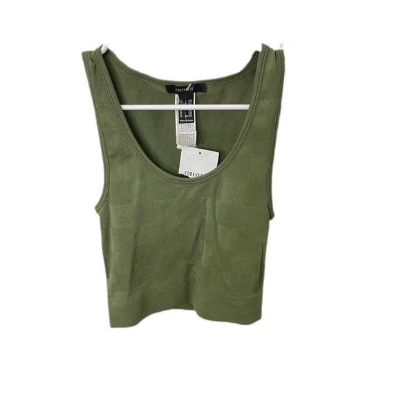 Forever 21 Tops - NWT Forever21 green checkered crop top